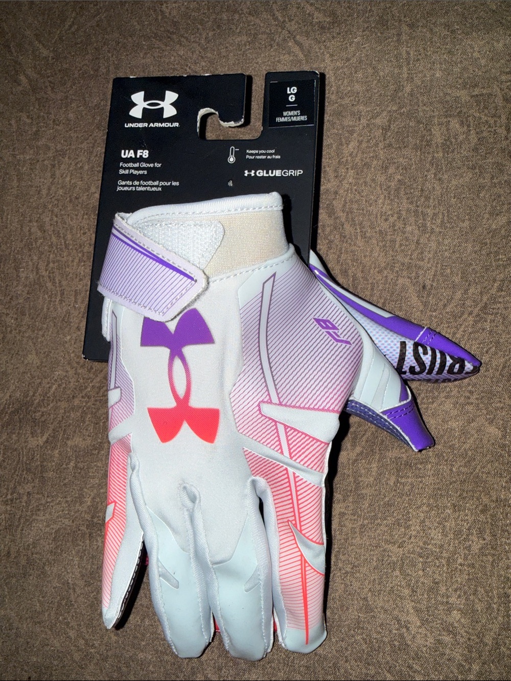 UA F8 under armor football gloves large women’s